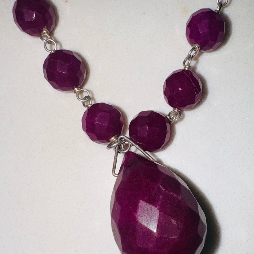 Chan Luu Purple Gemstone Necklace with Teardrop Pendant
